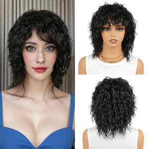 Peluca de cabeza completa transfronteriza europea americana para <span class=keywords><strong>hombre</strong></span> y mujer, <span class=keywords><strong>pelo</strong></span> <span class=keywords><strong>corto</strong></span> rizado con rizos pequeños, fabricante africano Afro al por mayor - Product Image 2