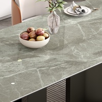 Table de banquet commerciale en pierre frittée de 70 pouces avec base en acier inoxydable pour restaurant et hôtel - Vente en gros