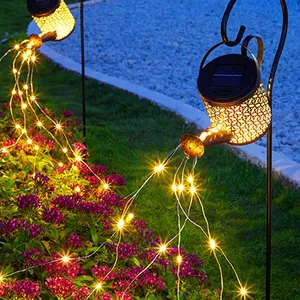 Lampe solaire LED en métal pour bouilloire, arrosoir avec crochet, piquet, lampes solaires de jardin, nouvel arrivage