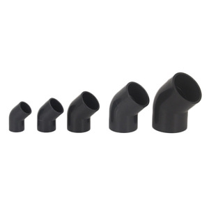 Raccord de tuyau d'eau en <span class=keywords><strong>PVC</strong></span>, <span class=keywords><strong>coude</strong></span> à 45 degrés, coudillon droit, demi-coudillon, accessoires en plastique gris foncé épaissi - Product Image 1