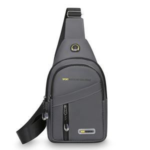 LJD810 Bolso de pecho para hombre, de nailon, resistente al agua, con múltiples compartimentos, bandolera para uso diario, gris, negro, verde, azul - Product Image 5