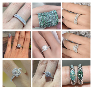 Bague de Mariage GRA Certifiée 1,5 mm VVS1 Moissanite pour Femme en Argent Massif S925 et Plaqué Or 18K Superbe <span class=keywords><strong>Design</strong></span> Empilé - Product Image 2