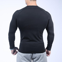 Chemise de Compression à manches longues en Polyester, Logo personnalisé, coupe Slim, vêtements de Fitness, couche de Base, haut de gymnastique pour hommes
