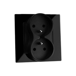 เต้ารับไฟฟ้าแบบฝรั่งเศส 86 ชนิด กระจกนิรภัย 16A 250V แบบสองขา สีดำ สำหรับใช้ในบ้าน - Product Image 1