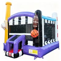 Fun Bounce BO012, Casa Inflable con Temática Deportiva 3D, 13x13x14 pies, PVC Comercial para Fiestas de Cumpleaños Infantiles y Juegos al Aire Libre