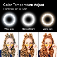 Kit d'éclairage circulaire LED 10 pouces 26cm avec trépied de 1.6m Changement de couleur 3 modes Studio Live Streaming Garantie 1 an
