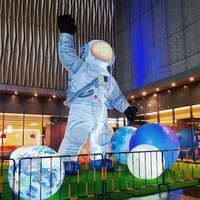Vente en gros : Danseur d'air publicitaire gonflable Oxford Astronaute 3mH Rouge, résistant aux intempéries, avec éclairage LED, modèle mascotte personnalisée pour festival