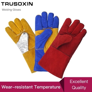 Guantes de Soldadura de Cuero, Resistentes a Cortes, Temperatura y Fuego, Guantes de Seguridad de Piel de Vaca para Protección de Manos - Product Image 2