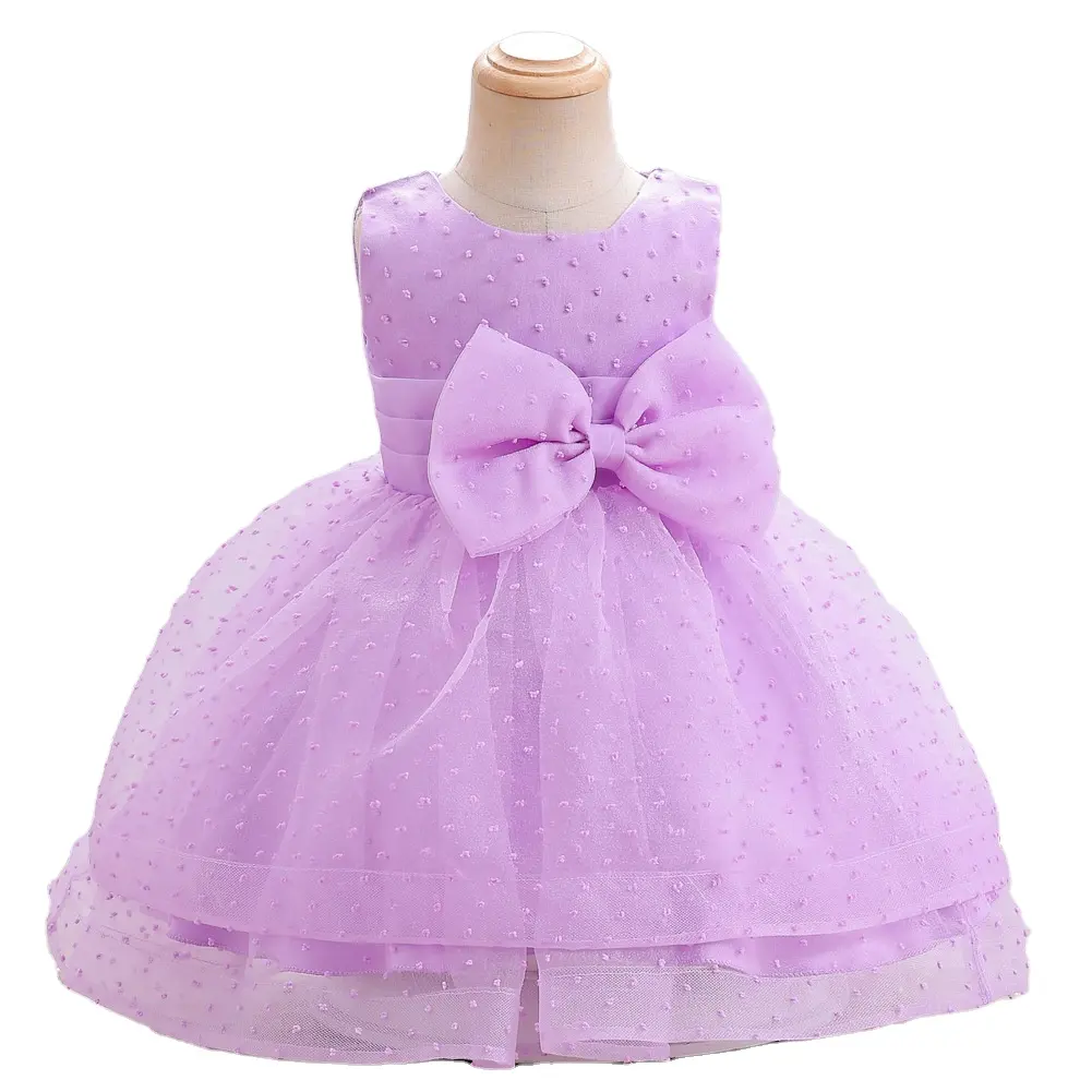 Vestido de bautismo púrpura recién nacido para niña bebé 6M 24M ropa de fiesta de primer cumpleaños lindo sin mangas niño niña vestido de bautizo