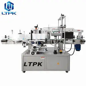 Ltpk LT-600 Automatische Vierkante Fles Grote Container Voor-En Achterkant Etiketteermachine Met Datumcodeprinter Voor Kleine Bedrijven