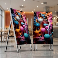 Écran LED d'intérieur de 32 pouces et 43 pouces avec WiFi USB, afficheur LED mobile sur pied pour la publicité dans les centres commerciaux et les restaurants