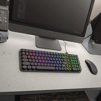 Nouvel arrivage de clavier divisé sans fil 2.4GHz, 86 touches de machine à écrire USB à membrane colorée pour ordinateur et ordinateur portable et bureau