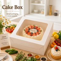 Boîte à gâteau personnalisée portable avec impression dorée, emballage alimentaire pour pâtisserie, pour desserts de fête d'anniversaire