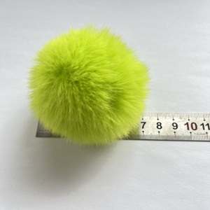 Faux lapin boule <span class=keywords><strong>de</strong></span> fourrure joli pompon moelleux avec boucle soignée pour sac porte-clés jouet <span class=keywords><strong>chaussure</strong></span> accessoire à créer soi-même 7cm 2.75 en pompons à fourrure doux - Product Image 5