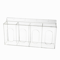 Boîte de distribution de masques et de gants de qualité hospitalière en plastique acrylique moulé par injection, design moderne, montage mural, rectangle, transparent, boîte de rangement