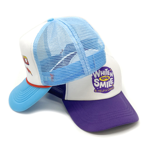 Chất Lượng Cao Thoải Mái Thiết Kế Mới 5-Bảng Điều Chỉnh Trucker Mũ Tùy Chỉnh In Ấn Logo Bọt Trucker Mũ Màu Xanh Và Màu Tím Lưới Mũ - Product Image 5