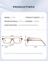Gafas Cuadradas de Lujo 2026, Monturas Modernas para Mujer y Hombre, Gafas con Protección Anti Luz Azul, Montura de Acetato