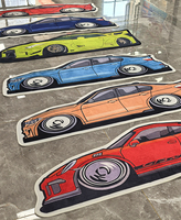 Tapis de chambre à coucher en forme de voiture, lavable, fabriqué à la machine, découpé, salle de jeux, tapis personnalisé avec logo pour enfants