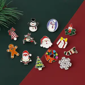 Benutzer definierte Günstige Logo Sicherheit Cartoon Nette Weihnachts geschenk Hartmetall Revers Emaille Pins Für Hüte Schneeflocke Fabrik Hersteller