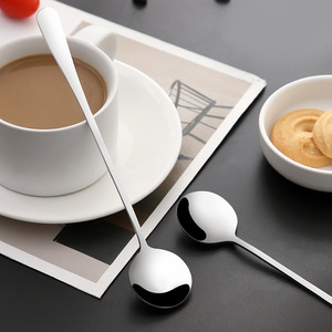 Stainless Steel <b>Coffee</b> <b>Spoon</b> Round Head Long Handle Food Grade For Home Use - Product Image 1