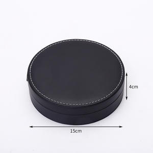 Juego de Regalo de Sacacorchos de Vino de Acero Inoxidable WXL125 al por Mayor, Kits en Caja Redonda de Cuero, Herramienta Vertedora y Tapón, 4 Piezas, Botella Roja - Product Image 2