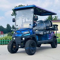 Voiturette de golf électrique à succès, excellent prix, tout-terrain, double rangée, mini-voiturette de luxe à batterie lithium, 6 places, buggy de plage