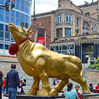 Estatua de toro dorado animal bronce exterior grande hecha a medida para decoración de jardín