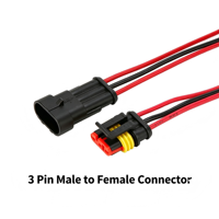 Faisceau de câblage automobile étanche, type AMP, 1 à 6 broches, connecteur mâle/femelle, 18 AWG, terminal en cuivre 1,5 mm, IP67, HID rapide