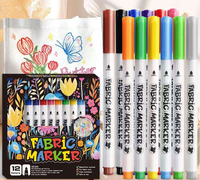 12 couleurs lavable dessin Textile marqueur stylo étanche Permanent Non toxique tissu Art marqueur stylo