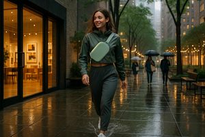 Sac banane bandoulière en silicone doux au toucher, résistant à l'eau - Product Image 6