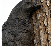 Realistic Black Crow Figurine Resin Raven Wall Hanging for Garden Halloween Decor