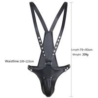 Lingerie sexy, salopette pour homme, ceinture de chasteté, bondage SM, cage à oiseaux, cuir PU, bretelles, pantalon, chemise de force pour homme
