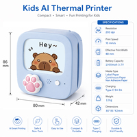 Imprimante thermique IA pour enfants, impression sans encre à commande vocale, intelligente pour enfants, créative et amusante, impressions instantanées 203 DPI, en stock