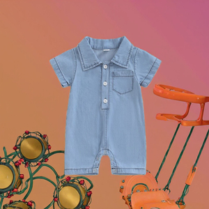 Mono largo <span class=keywords><strong>de</strong></span> verano <span class=keywords><strong>de</strong></span> algodón/spandex para bebés y niñas pequeñas, ropa <span class=keywords><strong>de</strong></span> moda al por mayor para recién nacidos - Product Image 3