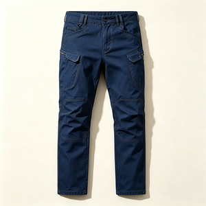 OEM Stylish Men's Cargo Pants Multi-Pocket Solid Color Stretch Fit Straight Leg Plus Size Casual Cargo <strong>Trousers</strong> for Men - Product Image 4