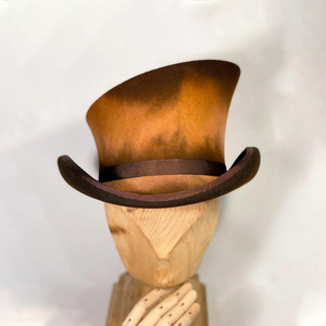 Nouveauté, chapeau Fedora en feutre de laine vintage de haute qualité, unisexe, à bord incurvé, avant-gardiste - Product Image 3