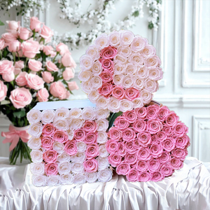 ดอกไม้ตกแต่งขายส่ง ดอกกุหลาบอบแห้ง ของขวัญวันวาเลนไทน์และวันแม่ ดอกไม้คงทนยาวนาน 3-5 ปี บรรจุในกล่อง - Product Image 1