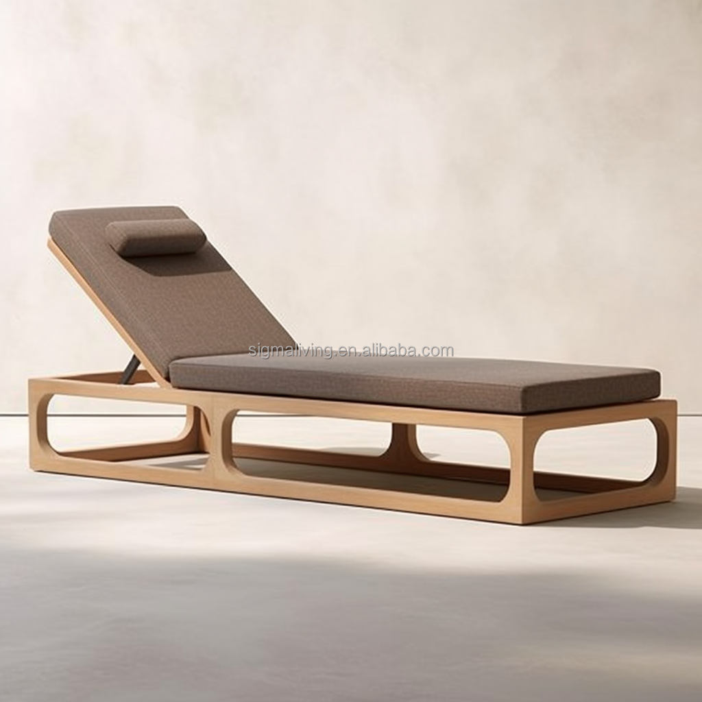 Outdoor Furniture Patio Garden Wood Sun Lounger Teak Outdoor Furniture Patio Chaise Lounge