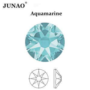 JUNAO Ss6 Ss8 Ss12 Ss16 Ss30 Flatback Stones Non Hot Fix Nail Glass Rhinestone Light Pink 16 Cut Facets Rhinestones - Product Image 1