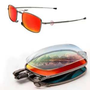 2022 최신 안티 눈부심 보호 금속 프레임 텔레스코픽 사원 휴대용 안경 미니 접이식 편광 선글라스