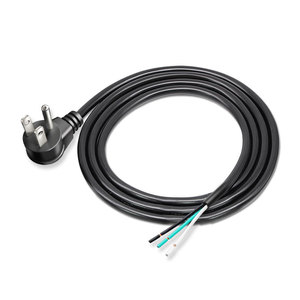 1.5m 0.824mm ² dây nguồn góc cạnh màu đen | một phần bị tước kết thúc & US-cert cắm | OEM sẵn sàng cho tủ điều khiển/sửa chữa thiết bị - Product Image 2