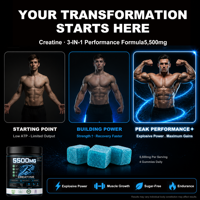 Gummies Énergétiques à la Créatine Monohydrate Haute Concentration pour Adultes – Soutien à la Récupération Musculaire et Force – Complément Nutritionnel Sportif OEM ODM