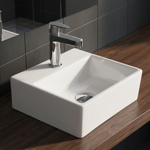 Vasque carrée moderne en céramique de conception italienne, de haute qualité, pour lavabos d'hôtel, fabriquée en Chine. - Product Image 2