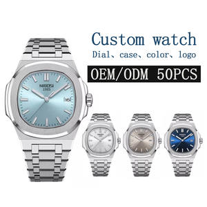 High Quality Custom Men's Stainless Steel Quartz <b>Wristwatch</b> Luxury Square Case 22mm Shanghai OEM Business Fashion Design 5BAR - Product Image 1