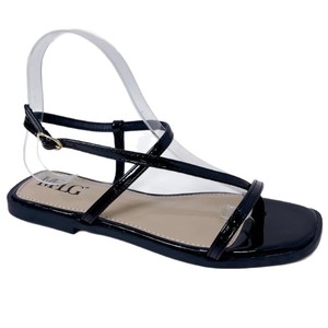 Summer Spring Fashion Trends-Women's Genuine Leather <b>Open</b>-Toe Sandals Geometry Pattern Buckle Durable Construction Flip Flops - Product Image 5