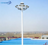 Mât d'éclairage en acier Q235 de 20M, 25M, 30M, 40M avec système de levage automatique et projecteur LED 300W, 350W, 400W pour stade/port/plaza