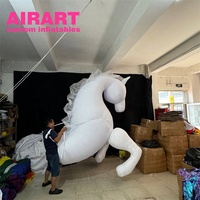 Costume gonflable géant LED licorne blanche pour défilé, tenue de mascotte licorne blanche gonflable lumineuse, ballon