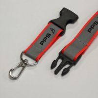 Cordon de sécurité réfléchissant en polyester de qualité supérieure avec impression numérique, logo personnalisé et haute visibilité