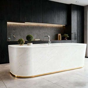 Hiện đại tủ bếp thiết kế đồ nội thất đảo sơn mài tủ bếp với 18 năm Phật Sơn các nhà sản xuất nhà máy - Product Image 3