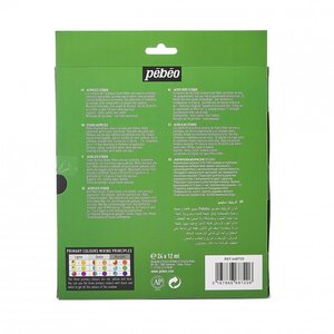 Pébéo 24 couleurs 12ml <span class=keywords><strong>peinture</strong></span> acrylique de studio professionnel ensemble textile mural toile papier de verre médiums pour <span class=keywords><strong>peinture</strong></span> d'art aluminium - Product Image 3